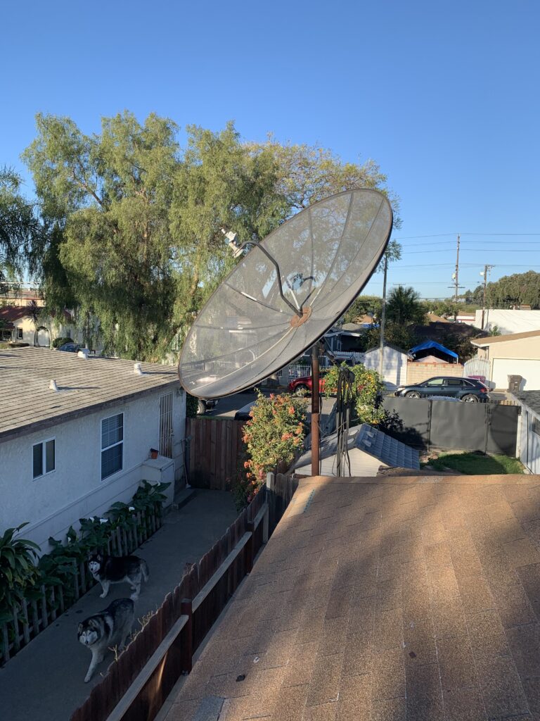 Large satellite dish removal service job in Los Angeles County, California