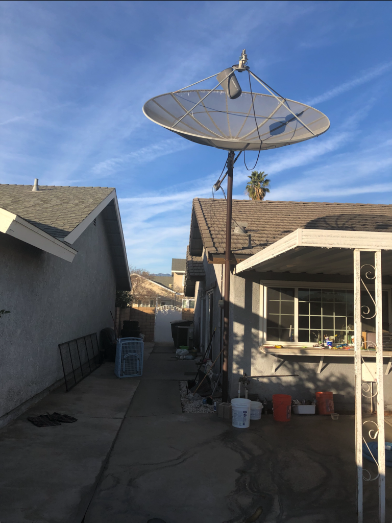 Large satellite dish removal service job located in Riverside County, California